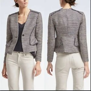 Banana Republic navy tweed peplum blazer Sz 12
